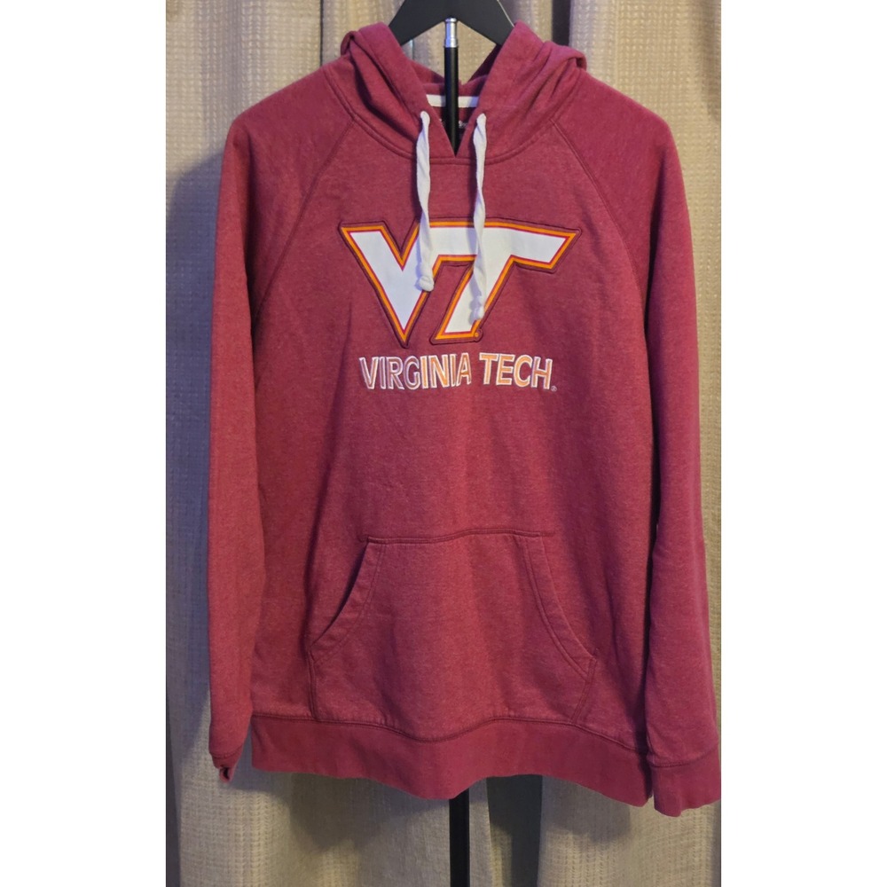 Virginia Tech Hokies Pullover Hoodie Mens Size Large‎ Red NCCA